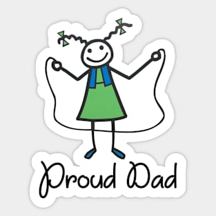 Proud Dad Rope Skipping Stick Girl Daughter School Gift Sticker